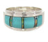 Turquoise Opal Southwestern Silver Ring Size 6-3/4 PS58357